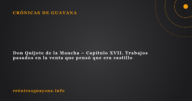 Don Quijote de la Mancha - Capítulo XVII. Trabajos pasados en la venta que pensó que era castillo Don Quijote de la Mancha – Capítulo XVII. Trabajos pasados en la venta que pensó que era castillo